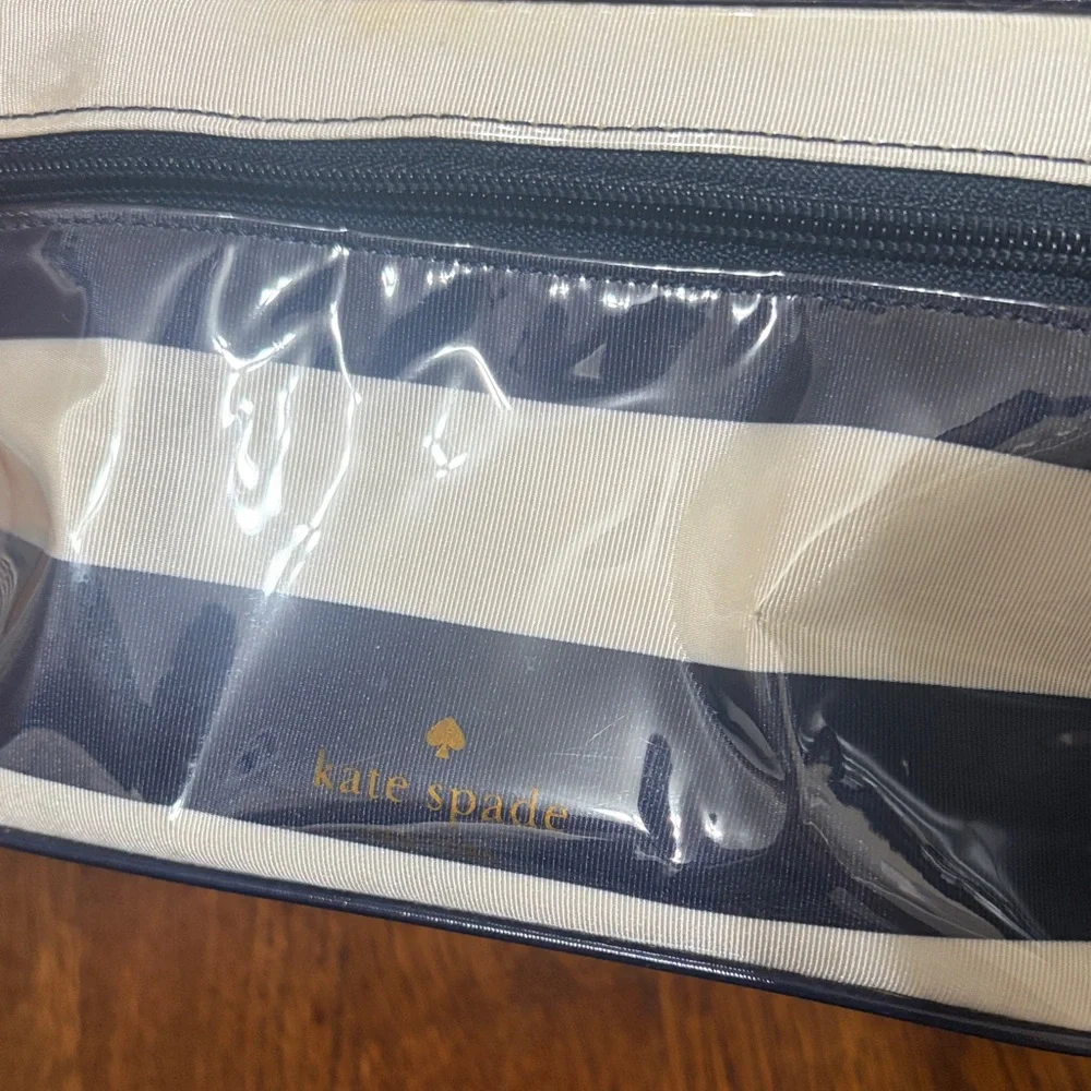 Kate spade Striped Navy and White Travel Cosmetic Bag